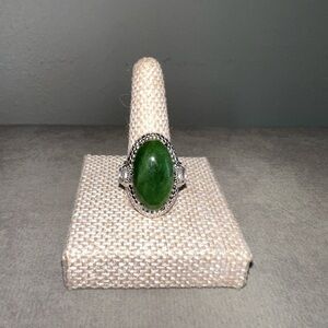 Nephrite Jade & Sterling Silver Ring by JOY